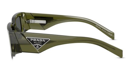 Prada PR09ZS Clear, Green glasses - Green / Clear - Side View