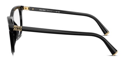 Miu Miu MU01WV Black glasses - Black - Side View