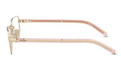 Prada PRB54V Gold glasses - Gold / Pink - Side View