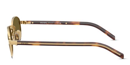 Prada PRB53S Gold glasses - Gold / Brown - Side View