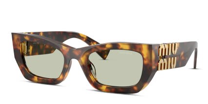 Miu Miu MU09WS Bronze, Tortoise glasses - Bronze / Tortoise / Green - Angle View