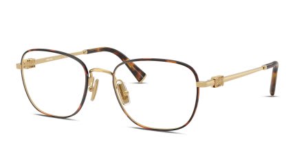 Miu Miu MU50WV Tortoise, Gold glasses - Tortoise / Bronze - Angle View