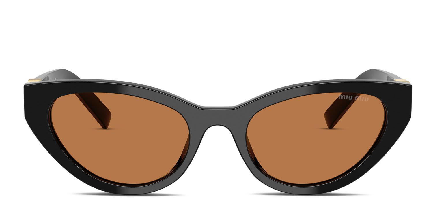 Miu Miu MUA04S Black glasses - Black / Brown - Frontal View