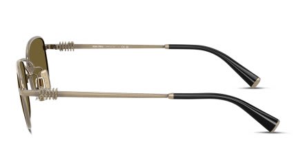 Miu Miu MUA53S Gold glasses - Gold / Brown - Side View