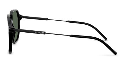 Moncler ME6010 Cylin Black, Green glasses - Black / Green - Side View