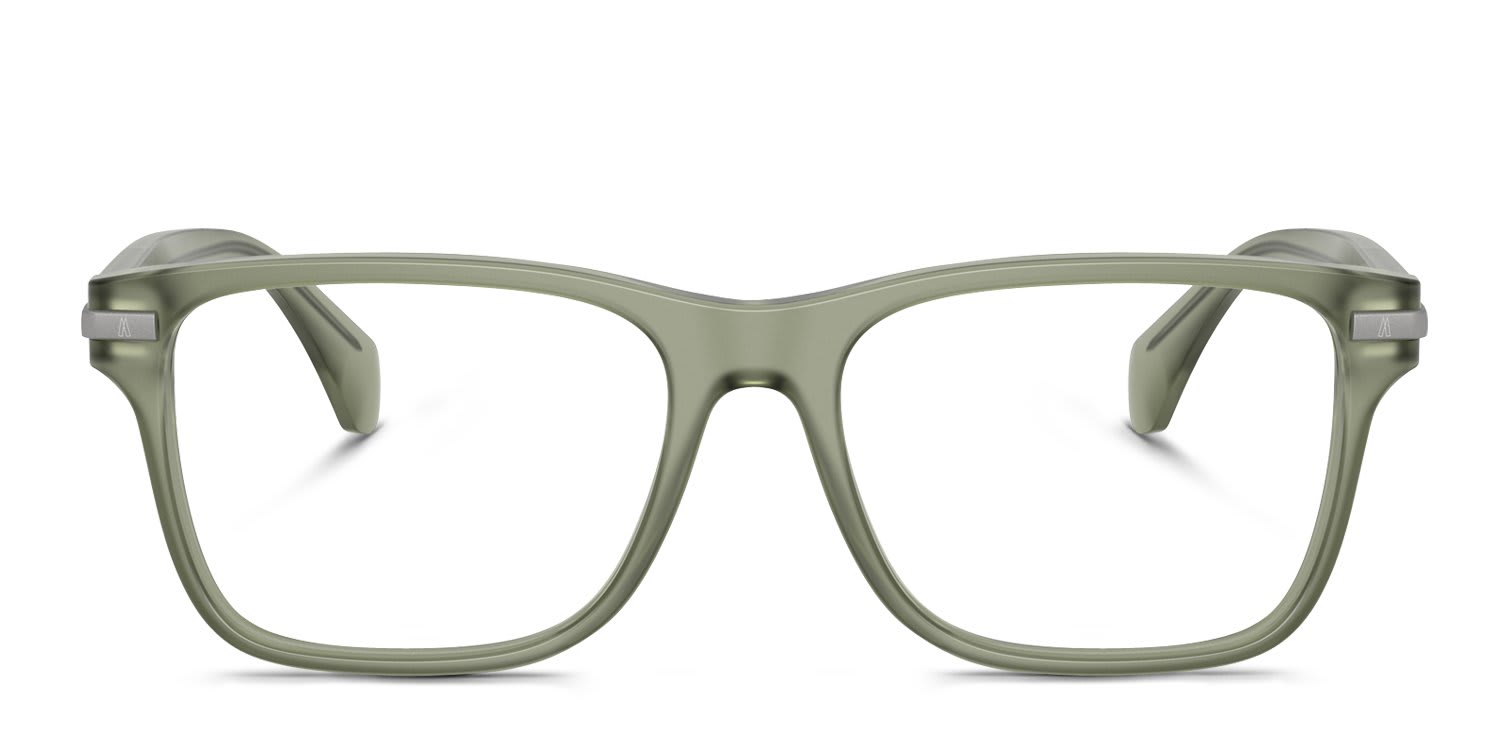 Moncler ME2016 Clear, Green glasses - Clear / Green - Frontal View