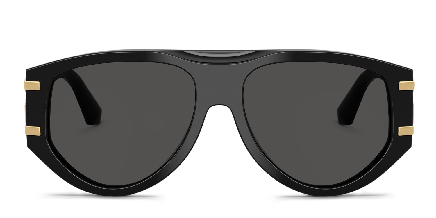 Dolce & Gabbana DG4499 Black, Gray glasses - Shiny Black - Frontal View