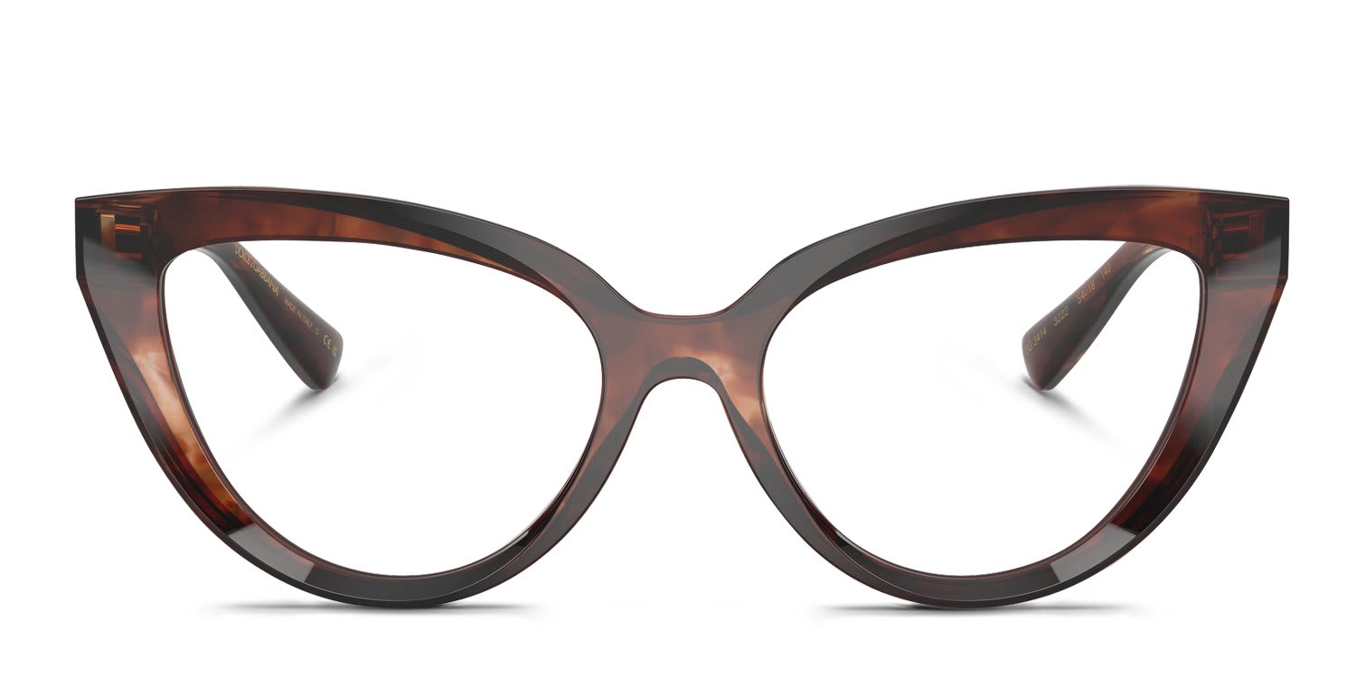 Dolce & Gabbana DG3414 Red, Tortoise glasses - Tortoise - Frontal View