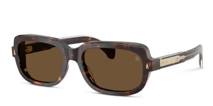Moncler ME6008 Suntrap Tortoise, Brown glasses - Tortoise / Brown - Angle View