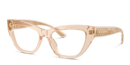 Dolce & Gabbana DG3412 Clear, Brown glasses - Clear / Brown - Angle View
