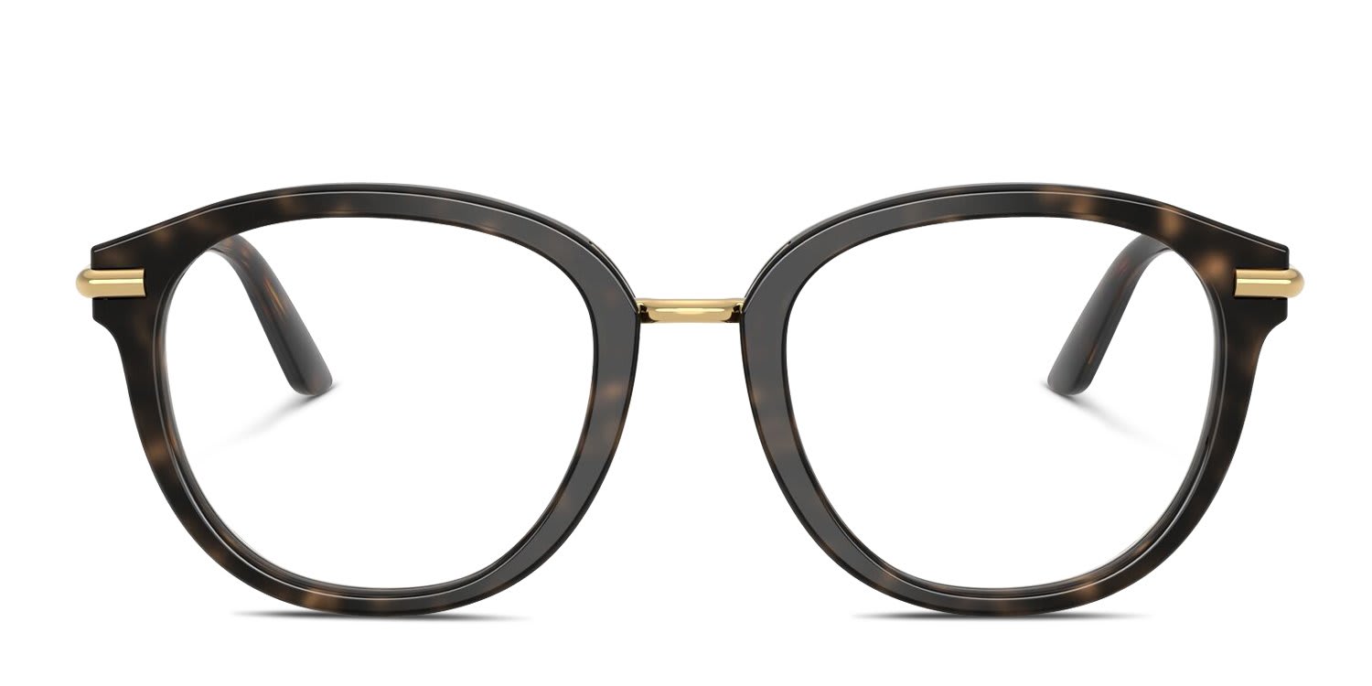 Dolce & Gabbana DG3410 Tortoise, White glasses - Tortoise / Gold - Frontal View