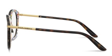 Dolce & Gabbana DG3410 Tortoise, White glasses - Tortoise / Gold - Side View