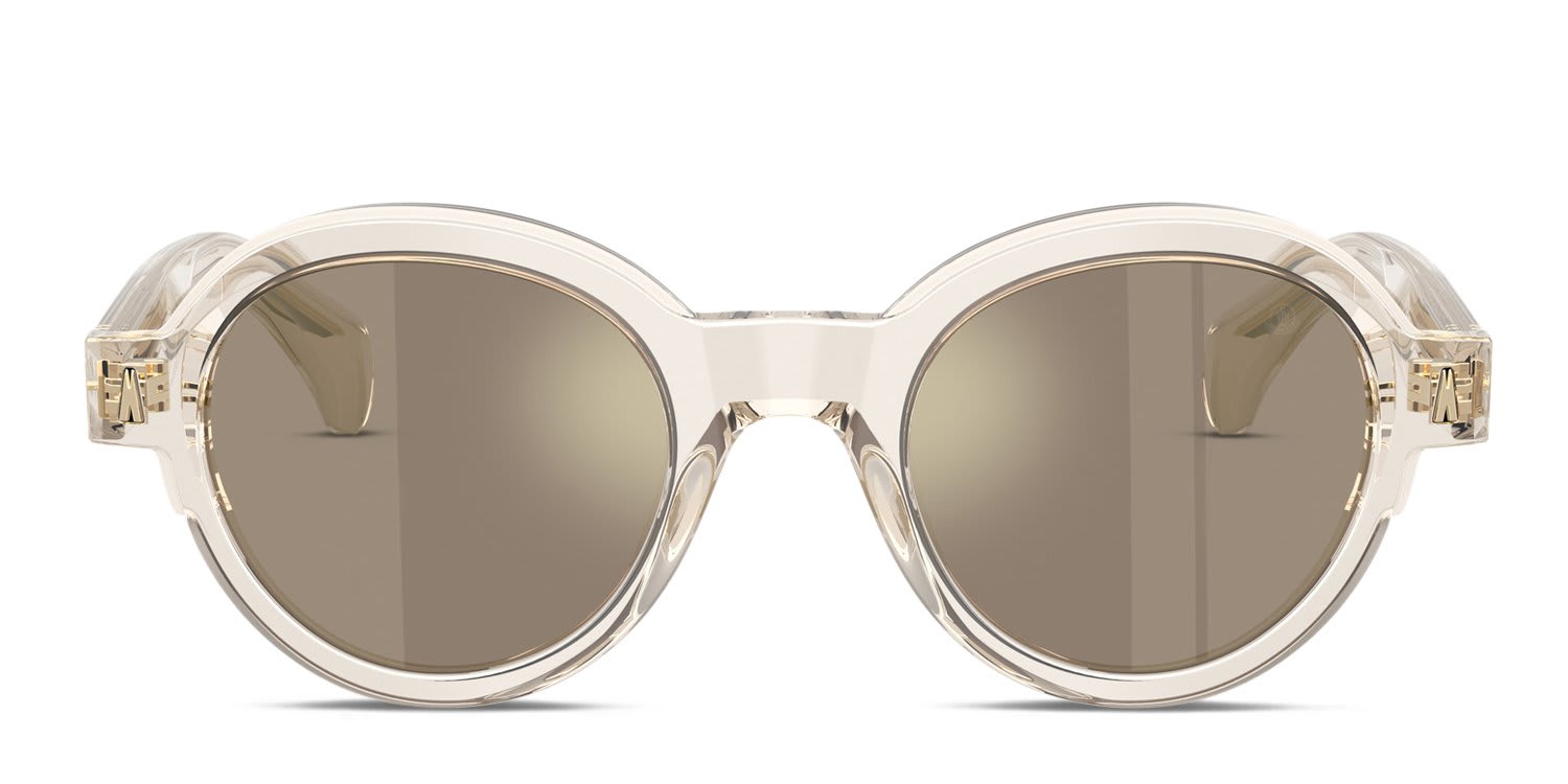Moncler ME6003 Clear, Beige glasses - Clear / Beige / Gray / Gold - Frontal View