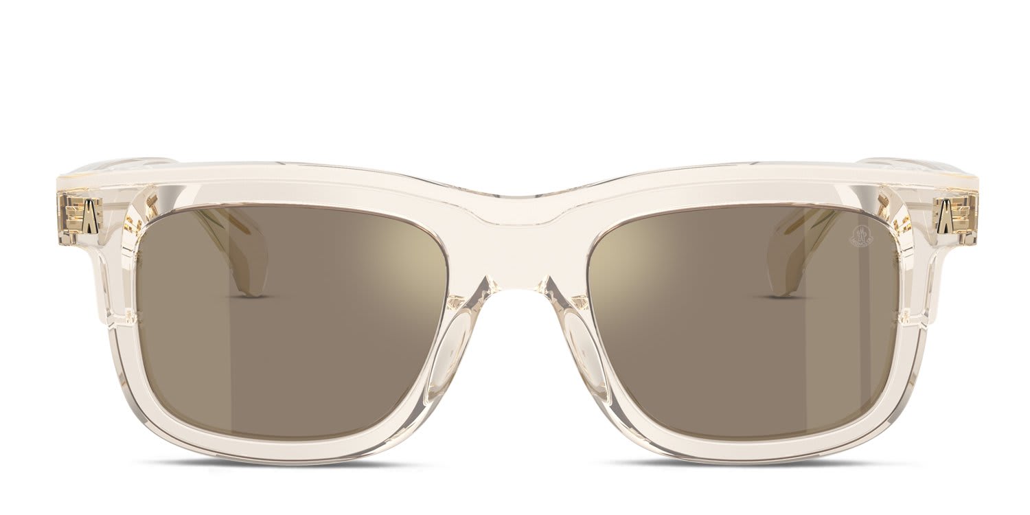 Moncler ME6004 Clear, Beige glasses - Clear / Beige / Gray / Gold - Frontal View