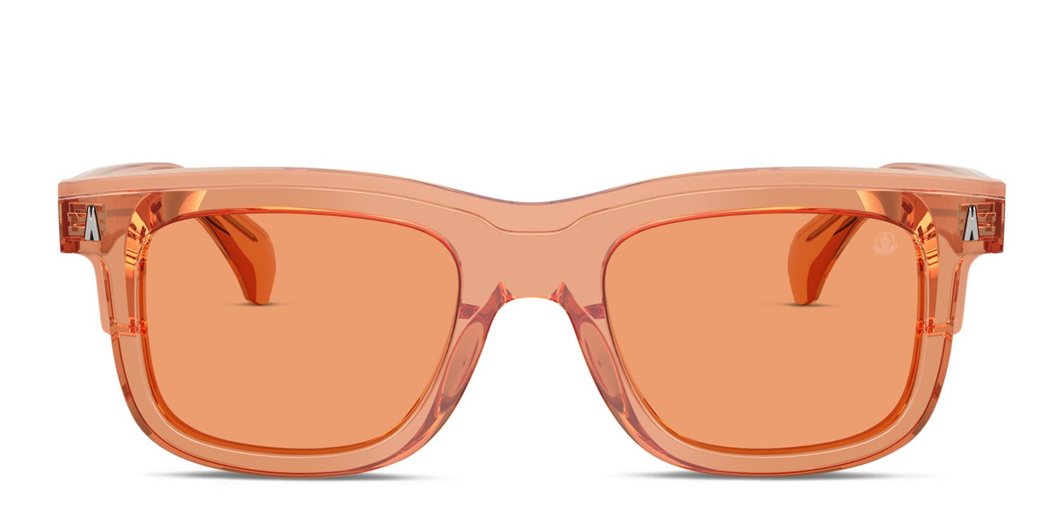 Moncler ME6004 Clear, Beige glasses - Clear / Beige / Orange - Frontal View