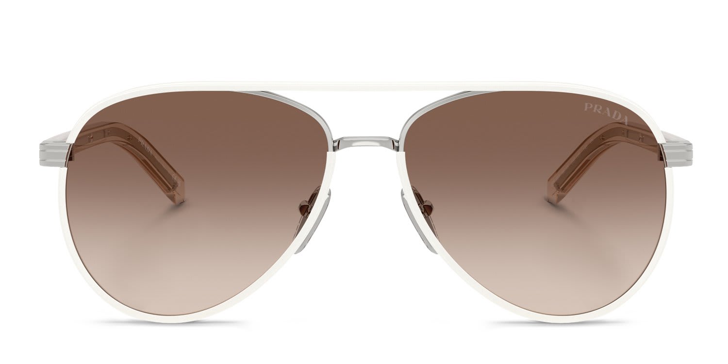 Prada PRB57S Silver, Brown glasses - Silver / Brown - Frontal View