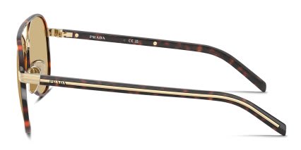 Prada PRB57S Gold, Yellow glasses - Gold / Yellow - Side View