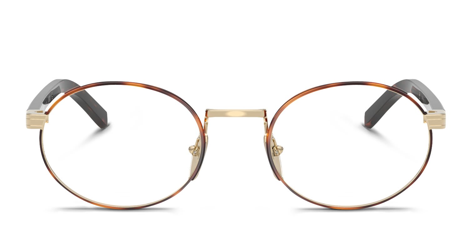 Prada PRB55V Gold, Tortoise glasses - Gold / Tortoise - Frontal View