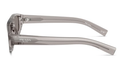 Prada PRC02S Gray, Clear glasses - Gray / Clear - Side View