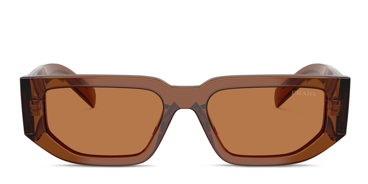 Prada PR09ZS Brown, Clear glasses - Brown - Frontal View