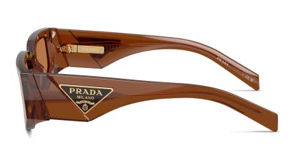 Prada PR09ZS Brown, Clear glasses - Brown - Side View