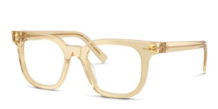 Miu Miu MU06XV Brown, Clear glasses - Brown / Clear - Angle View