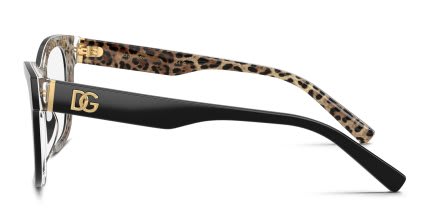 Dolce & Gabbana DG3430 Black, Brown glasses - Black / Brown - Side View