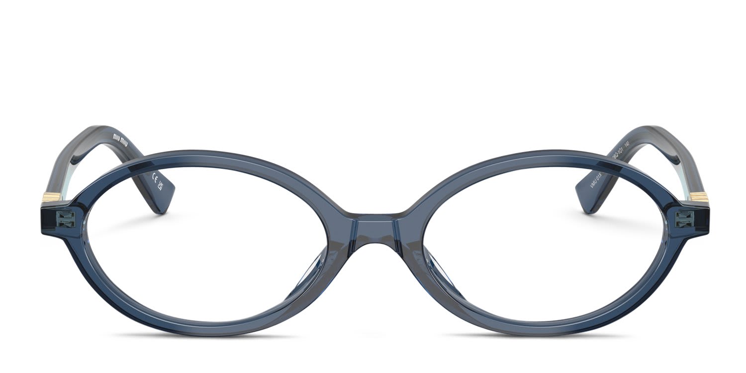 Miu Miu MU01XV Blue, Clear glasses - Blue / Clear - Frontal View
