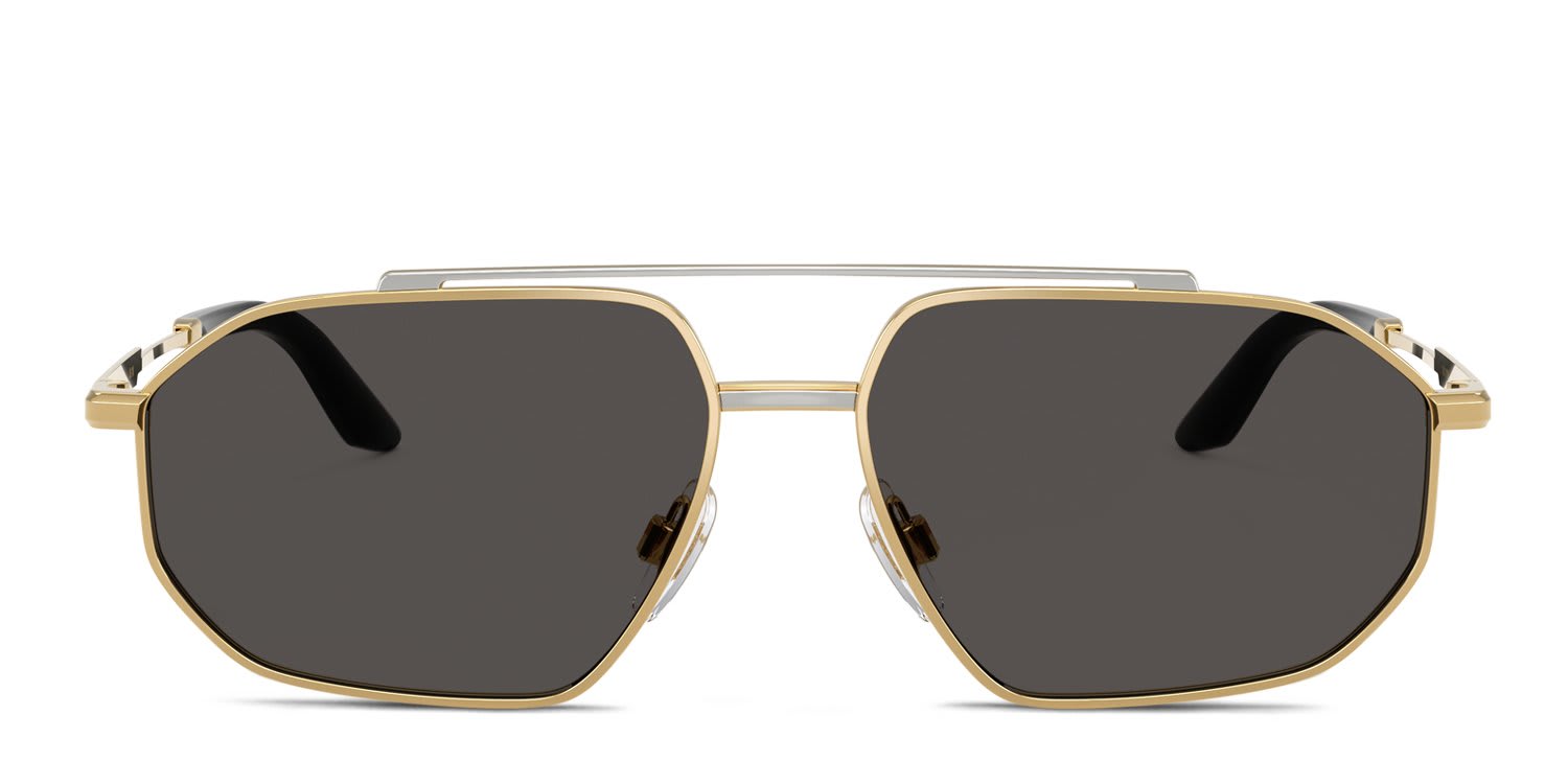Dolce & Gabbana DG2328 Gold, Silver, Gray glasses - Gold / Silver / Gray - Frontal View