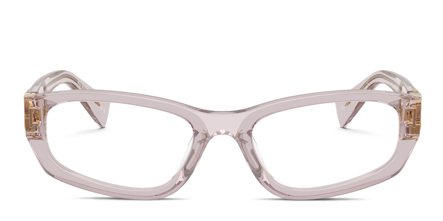Miu Miu MU04YV Pink, Clear glasses - Pink / Clear - Frontal View
