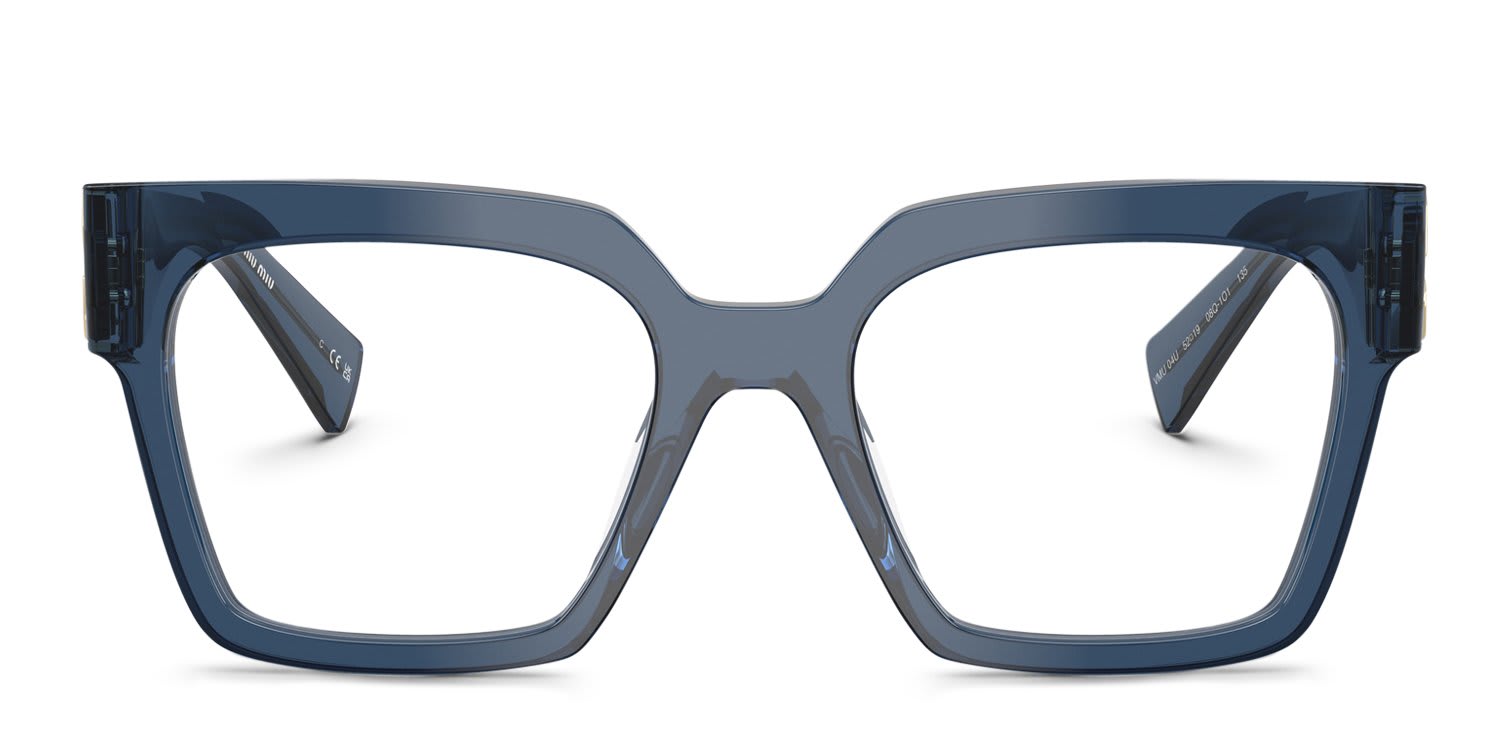 Miu Miu MU04UV Blue, Clear glasses - Blue / Clear - Frontal View