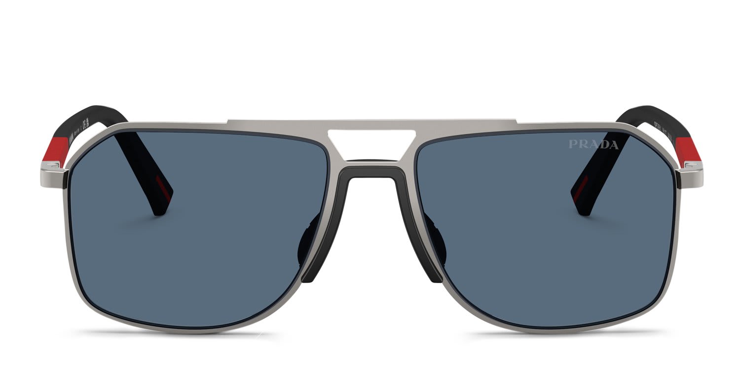 Prada Linea Rossa PSB51S Gunmetal, Blue glasses - Gunmetal / Blue - Frontal View