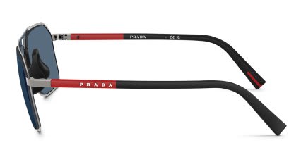 Prada Linea Rossa PSB51S Gunmetal, Blue glasses - Gunmetal / Blue - Side View