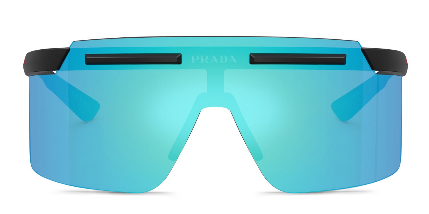 Prada Linea Rossa PSB06S Black, Green glasses - Black / Green - Frontal View