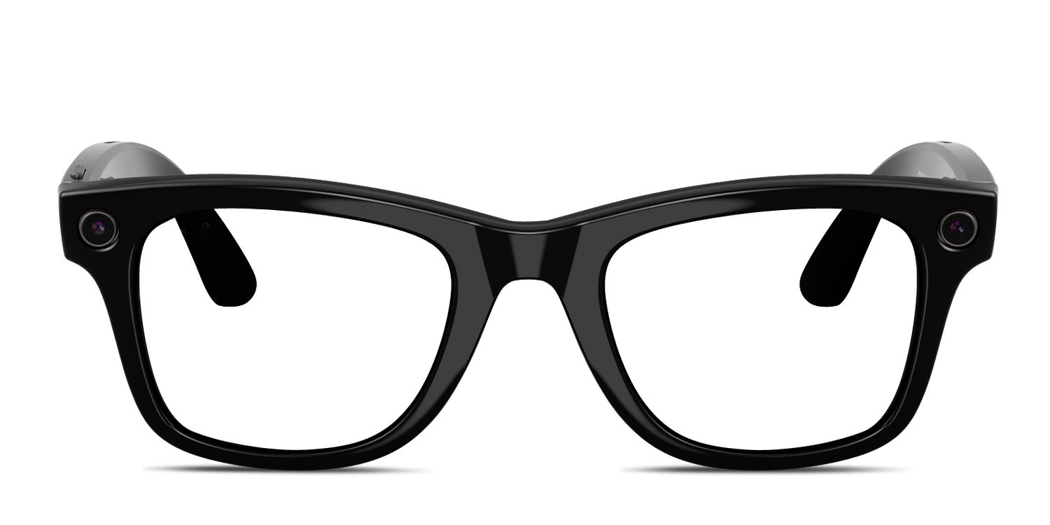 Ray-Ban Meta AI Glasses (Gen 2.0) Wayfarer RW4012 Transitions Shiny Black glasses - Shiny Black - Frontal View