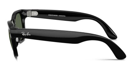 Ray-Ban Meta AI Glasses (Gen 2.0) Wayfarer RW4012 Black, Green glasses - Black / Green - Side View