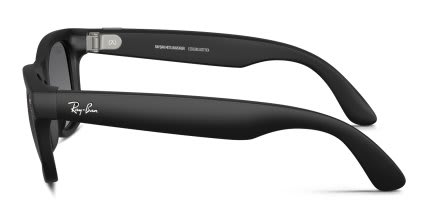 Ray-Ban Meta AI Glasses RW4012 (Gen 2.0) Wayfarer Matte Black, Gray glasses - Matte Black / Gray - Side View