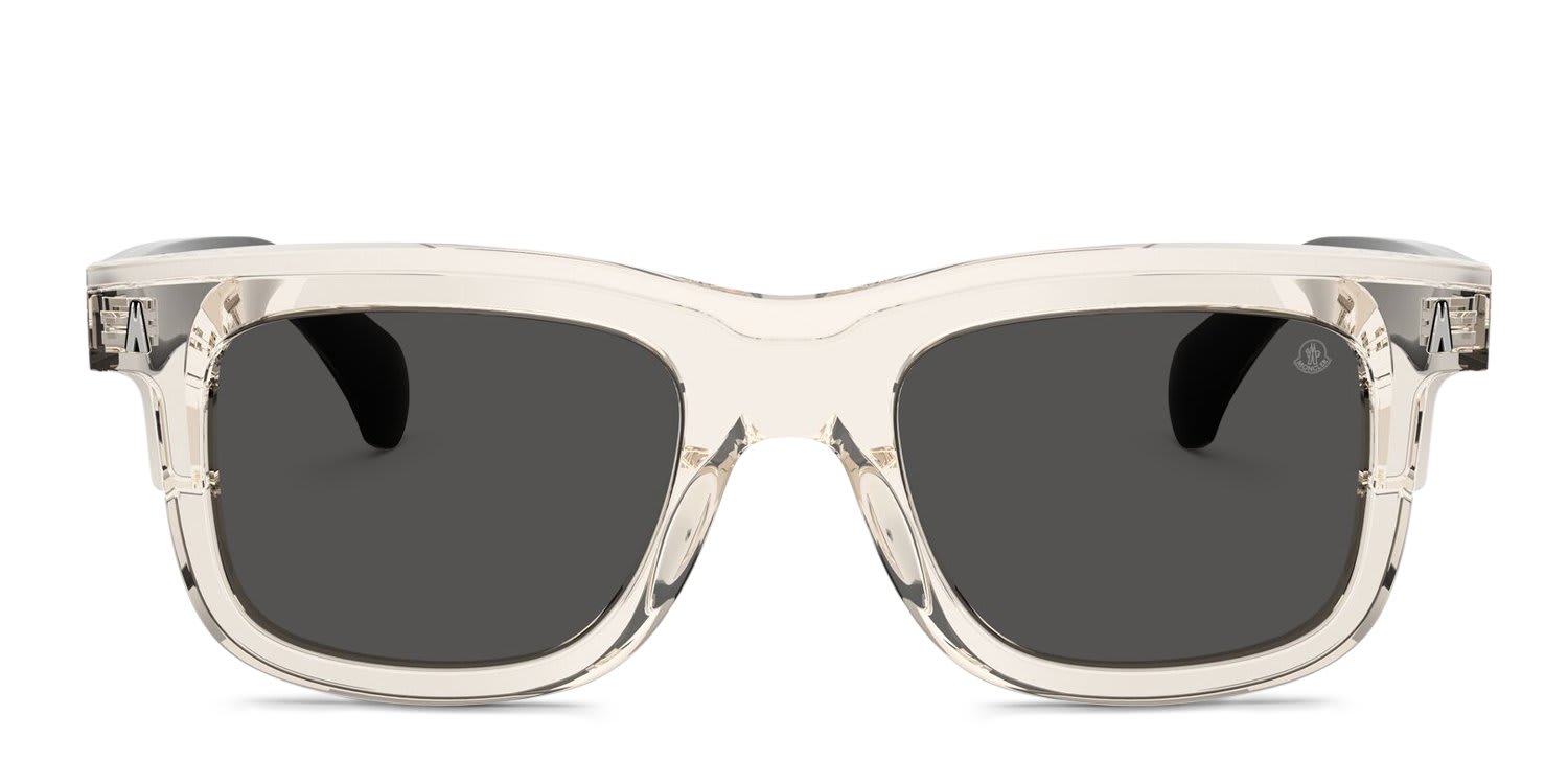 Moncler ME6004 Claro Clear, Beige, Gray glasses - Clear / Beige / Gray - Frontal View