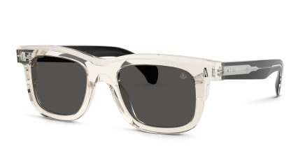 Moncler ME6004 Claro Clear, Beige, Gray glasses - Clear / Beige / Gray - Angle View