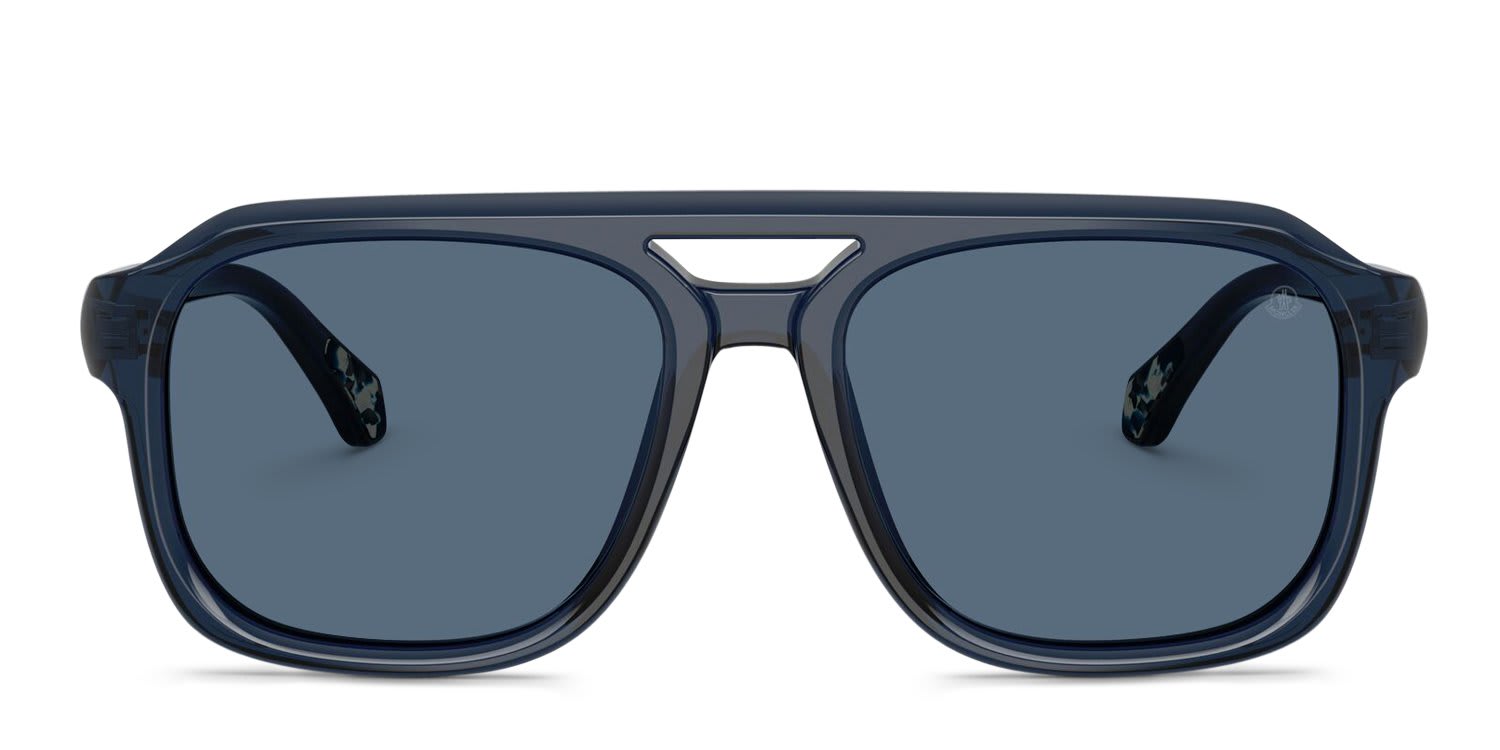 Moncler ME6024 Vantos Clear, Blue glasses - Clear / Blue - Frontal View