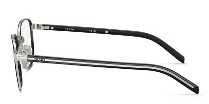 Prada PRD50V Silver, Black glasses - Silver / Black - Side View