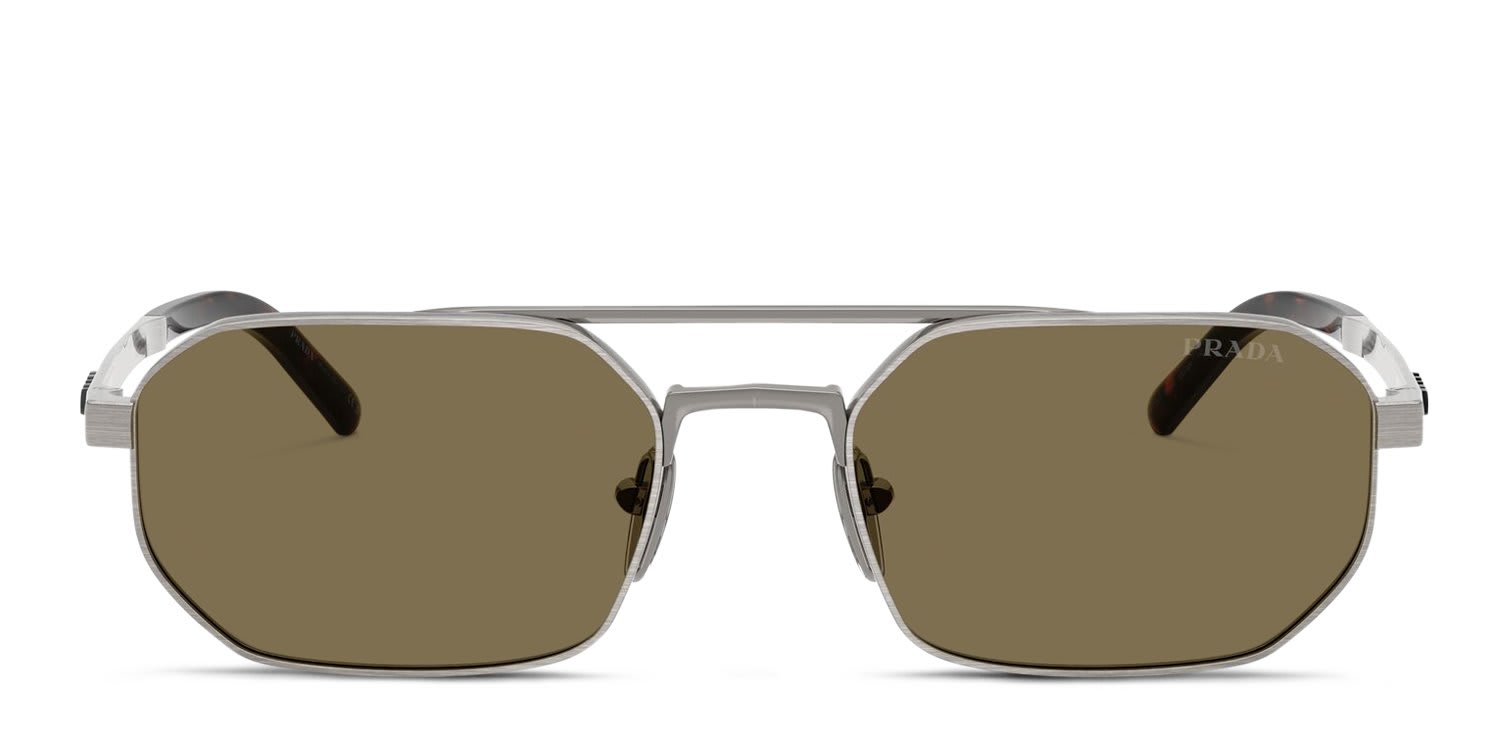 Prada PRD53S Gunmetal, Brown glasses - Gunmetal / Brown - Frontal View