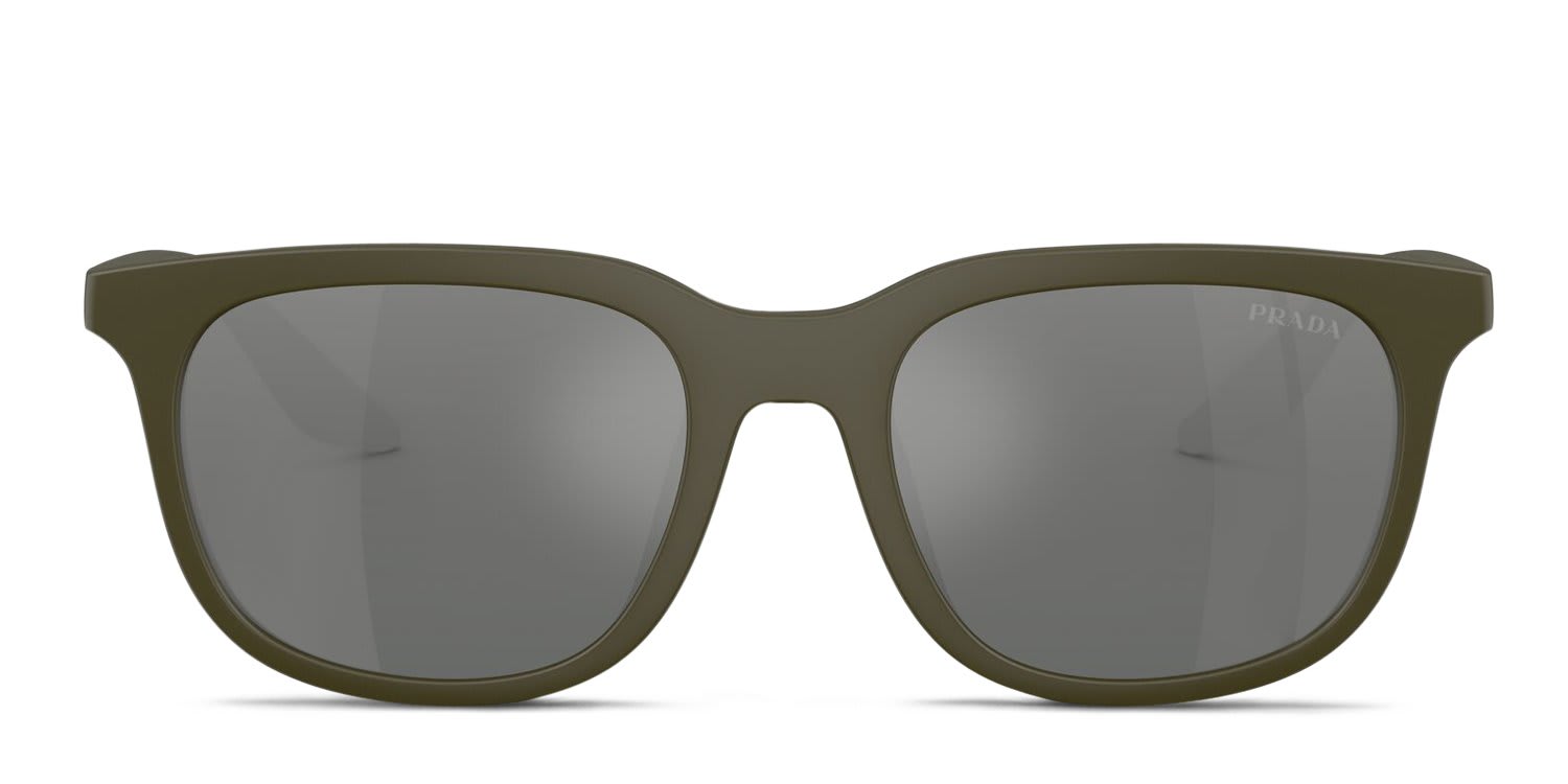 Prada PSB09SU Green, Gray, Silver glasses - Green / Gray / Silver - Frontal View