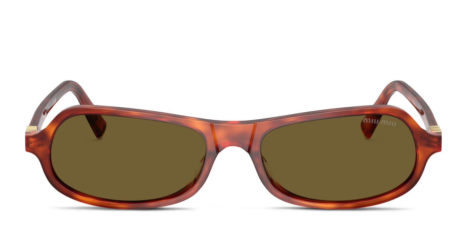 Miu Miu MUB10SU Tortoise, Red, Brown glasses - Brown / Tortoise - Frontal View