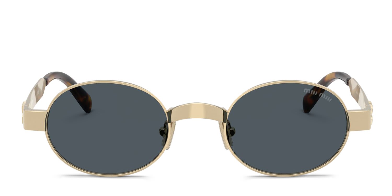 Miu Miu MUB51S Gold, Gray glasses - Gold / Gray - Frontal View