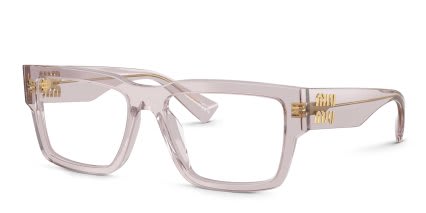 Miu Miu MU02XV Clear, Pink glasses - Clear / Pink - Angle View