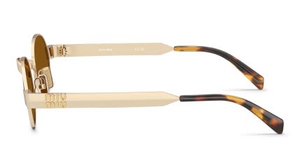 Miu Miu MUB51S Gold, Bronze glasses - Gold / Bronze - Side View