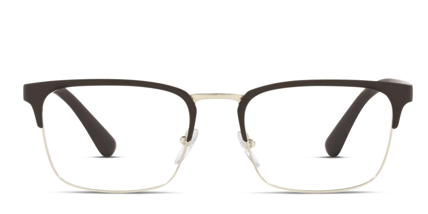Prada PR 54TV Heritage Brown, Gold glasses - Brown / Gold - Frontal View