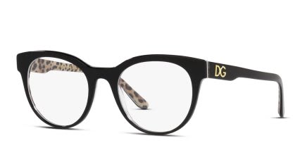 Dolce & Gabbana DG3334 Shiny Black glasses - Shiny Black - Angle View
