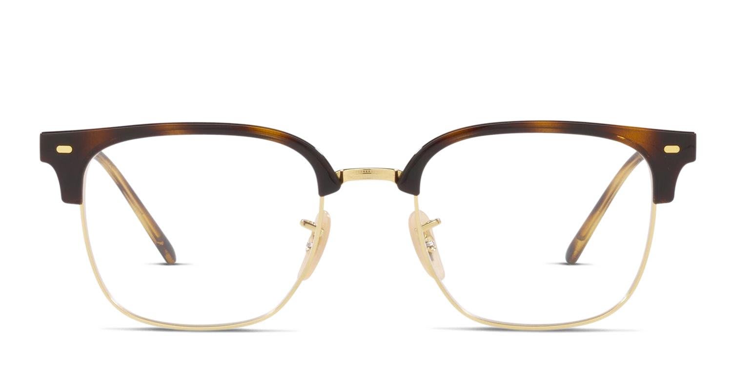 Ray-Ban RX7216 New Clubmaster Tortoise, Gold glasses - Tortoise / Gold - Frontal View